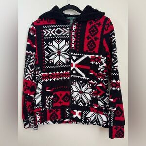 Ralph Lauren Black and Red Patterned Cardigan